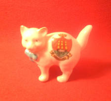 Willow Art Crested China Cat with Bow Morecambe Crest