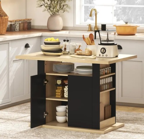 Kitchen island with storage - kitchen,