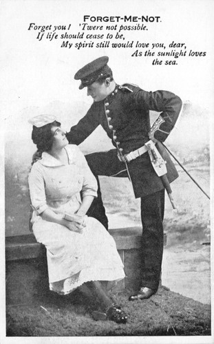World war romatic postcard - war,