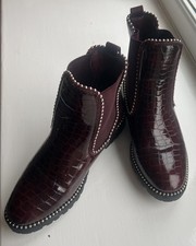Women's Burgundy Faux