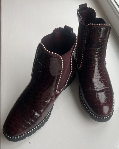 Women burgundy faux - women's,