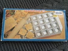 Vintage Boxed Imperia Raviolamp 36 Ravioli Mould Maker Tray Metal Made In Italy