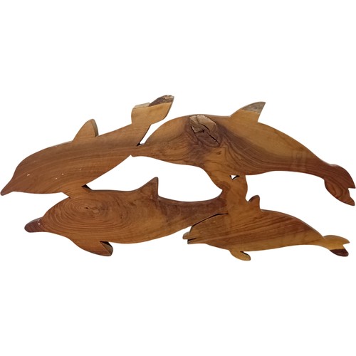 Wooden dolphin ornament - wooden,