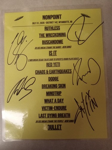 Nonpoint setlist signed for - signed,