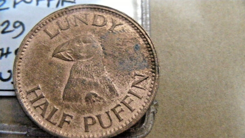 Lundy half puffin 1929 unc - half,