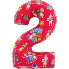COCOMELON GIANT 26" FOIL HELIUM BALLOON  -  NUMBER AGE 2 - 2nd birthday girl boy