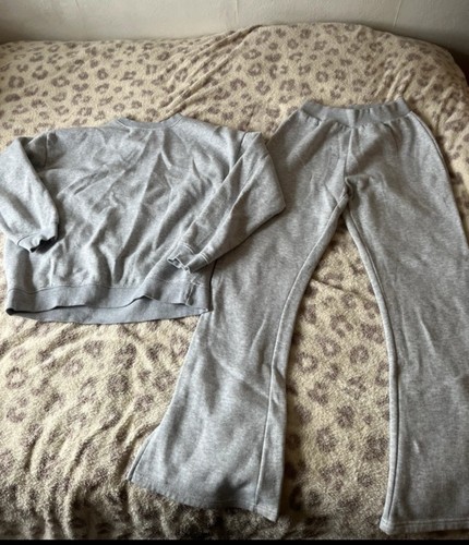 Grey plt split hem tracksuit - hem,