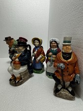 Vintage Wood and Sons pottery The Charles Dickens Toby Jug Collection Of 6