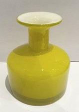 RARE~BEN DE LISI STYLE~YELLOW~LEMON~ART GLASS VASE~PONTIFF MARK TO BASE