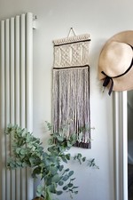 White and Grey Macrame Wall