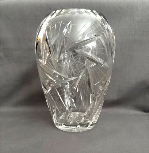 Lead crystal vase deep cut - lead,