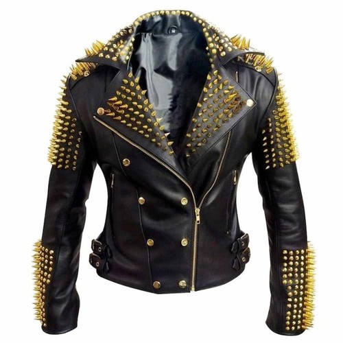 Men black leather studded - black,