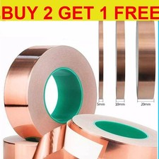 Copper Tape 20m Self Adhesive Foil EMI Shielding Slug Conductive Repellent UK