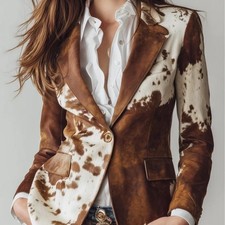 Vintage One Button Cow Skin