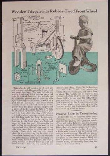 Wooden tricycle 1945 - wooden, how-to