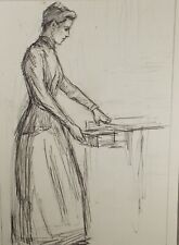 Pencil Sketch,'The School Mistress', Leonard Leslie Brooke (1862 - 1940)