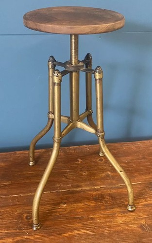 Antique brass piano stool - piano,