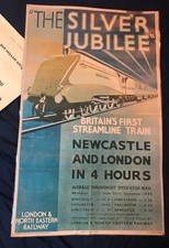 ORIGINAL 1935 L.N.E.R. RAILWAY POSTER THE SILVER JUBILEE  BY FRANK NEWBOULD
