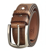 Leather Belt Men Brown Genuine