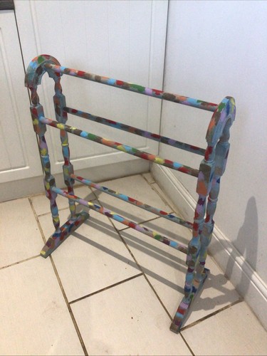 Vintage towel rail painted - rail,