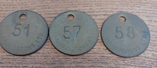 Vintage brass check tag - tag, tally