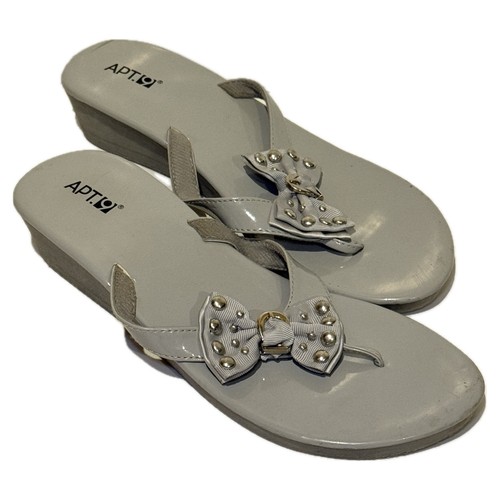 Y2k grey bow wedge - grey,