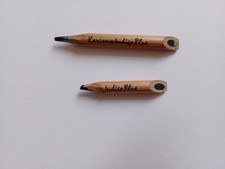 Rare Unnumbered Two Vintage Karisma Coloured Pencil Stubs Berol Indigo Blue  GC 