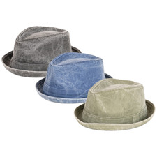 Mens Cotton Pork Pie Hat Diamond Crown 3 Colours
