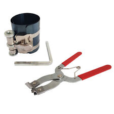Piston Ring Compressor 50mm-125mm x 75mm Clamp & Pliers Set 1.2-6.4mm Voche