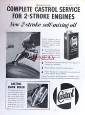 Vintage Original 1954 CASTROL 'Self-Mixing' 2-Stroke Motor Oil Advert