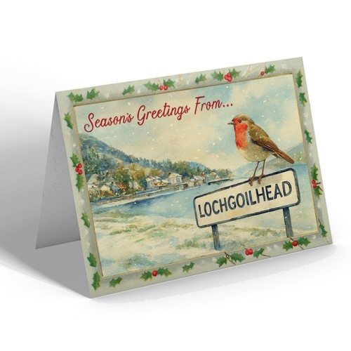 Xmas notelet lochgoilhead - xmas,