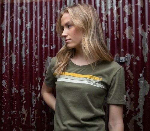 Red torpedo stripes - red, ladies