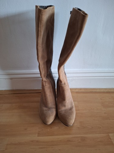 Suede and snakeskin tan - snakeskin,