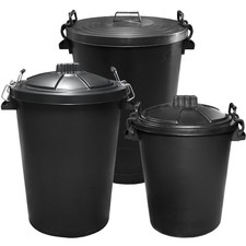 heavy duty black dustbin-