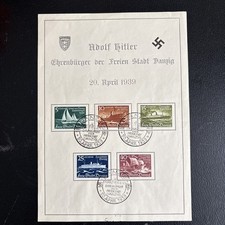 DANZIG 1939 Winter Relief Set, Adolf Hitler Citizen of the Free State of Danzig.