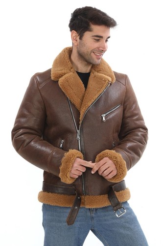 Brown genuine shearling - brown,