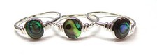 Handmade 925 Sterling Silver Oval Shoulder Paua Shell Ring Size J, L, N, P, R, T
