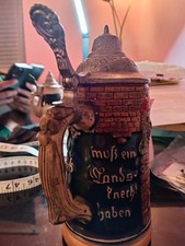 Vintage German Beer Stein, Hinged Lid. Good Condition