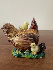 Hen with Chicks Trinket Box, in very good condition.