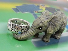 Pandora Sterling Silver Band Ring with Blue Cubic Zirconia 925 ALE