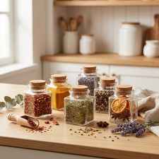 Pcs small glass jars - 20,