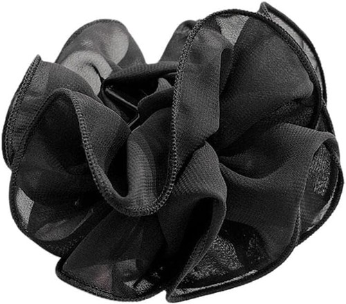 Black large chiffon - black, clip