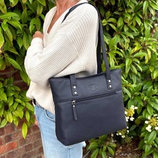 Rowallan Navy Leather Tote