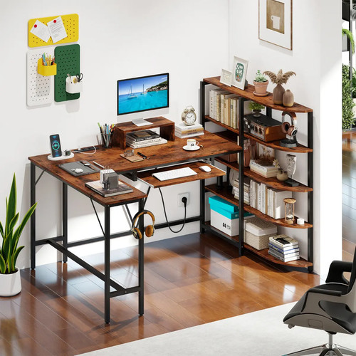 Shaped corner desk - desk, with