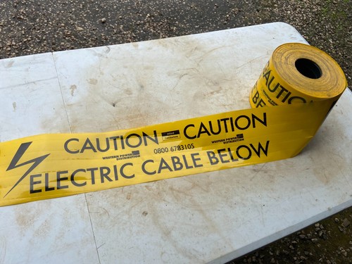 Caution electric cable - cable, below