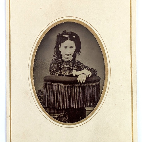Tintype girl with messy hair - messy,