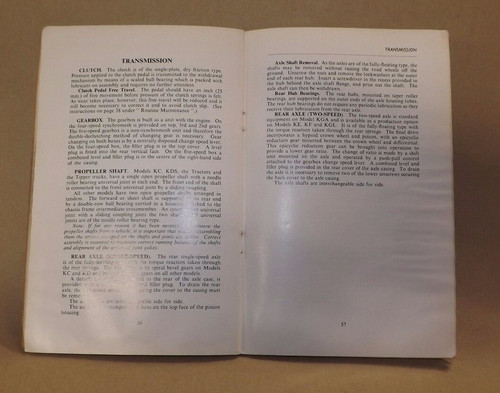 Bedford instruction book - tk,