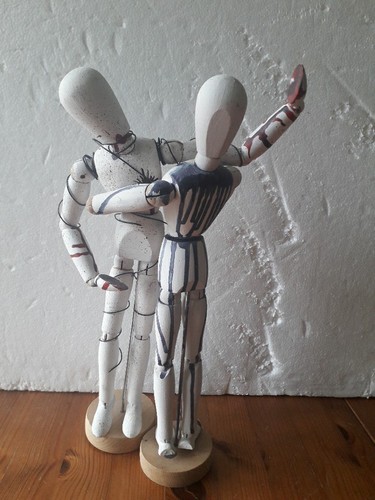 Two vintage artists - two, wooden