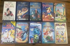Vintage Disney vhs tapes bambi monsters inc little mermaid jungle book