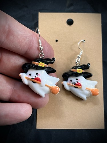 Cute ghost witch earrings - cute,